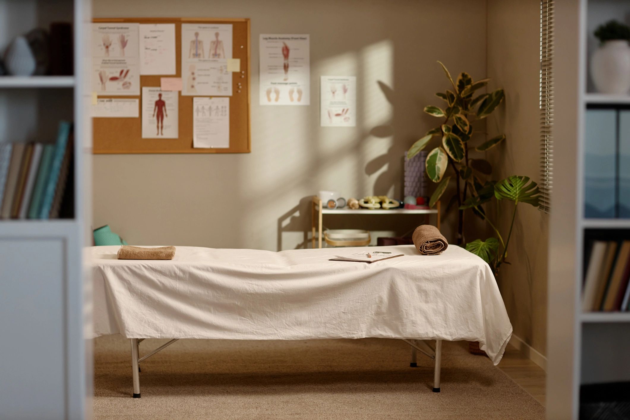 Professional wellness treatment room inside a chiropractic clinic